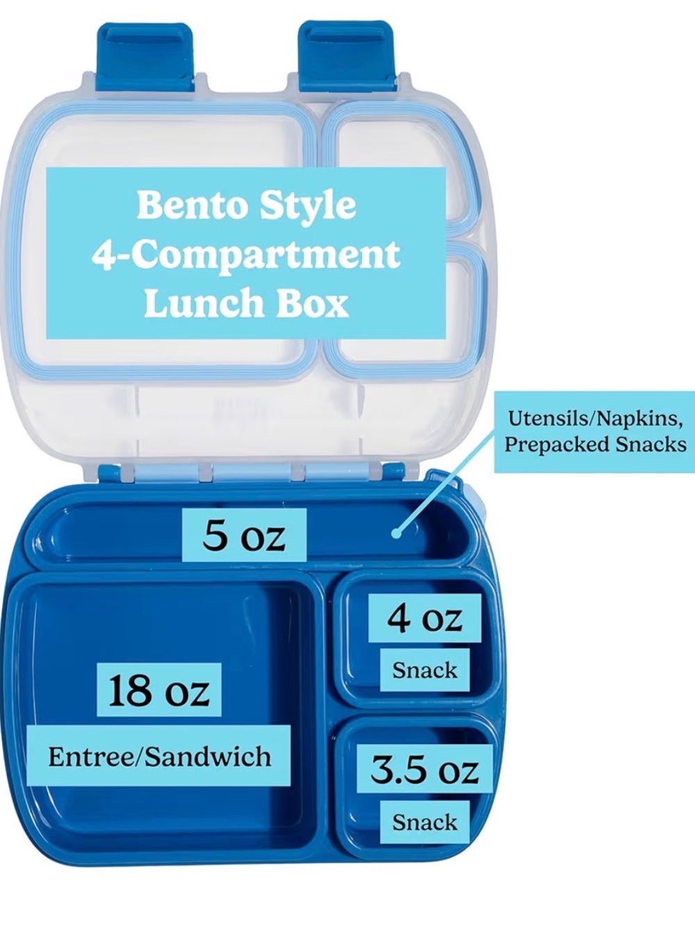 2 Tasty Bento Lunch Boxes- Durable Meal Organizer